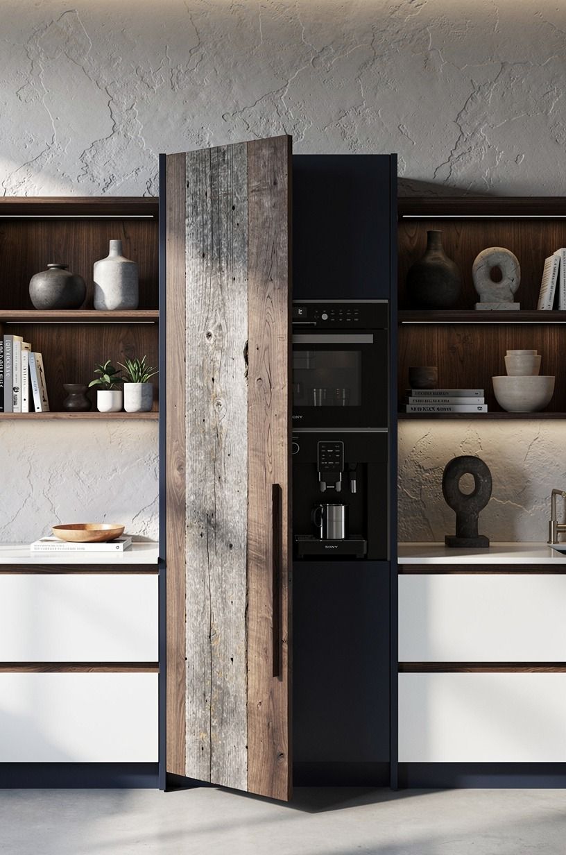 Tuck appliance storage behind a seamless panel