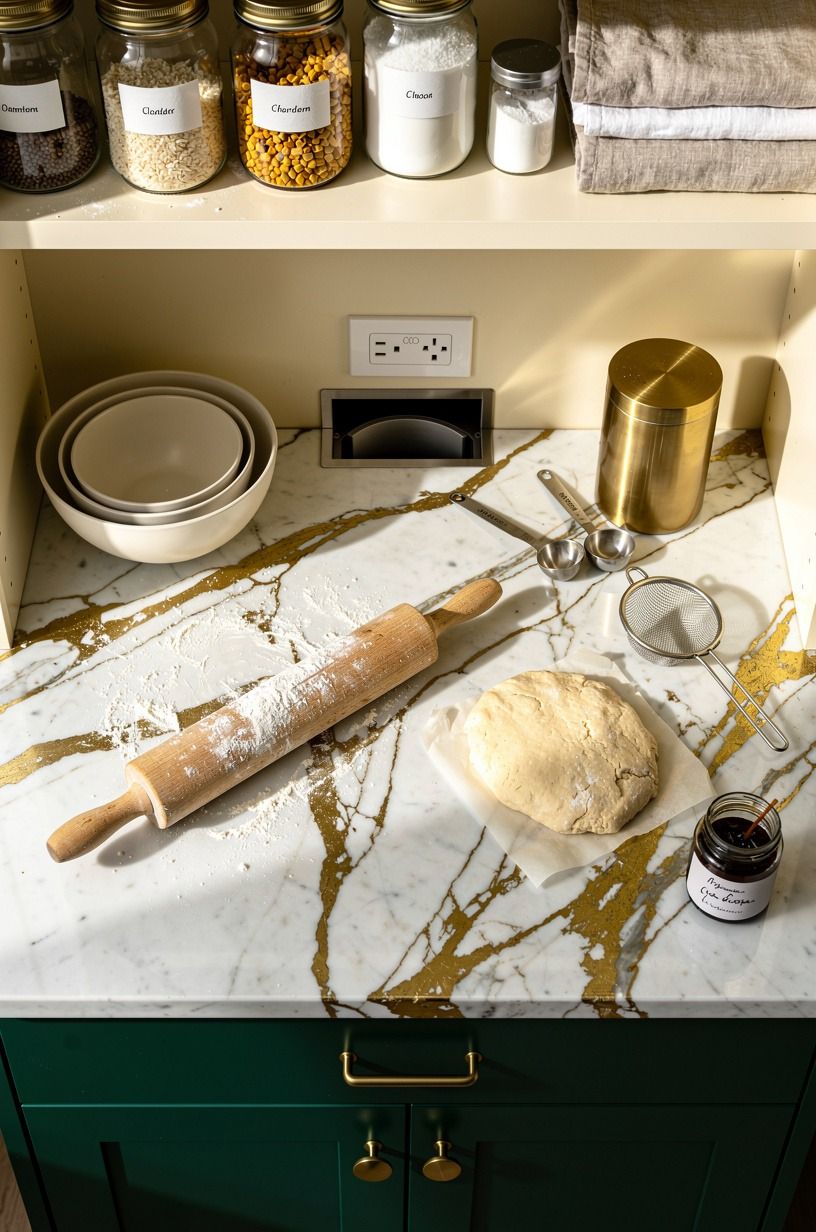 Hide outlets inside a baking station