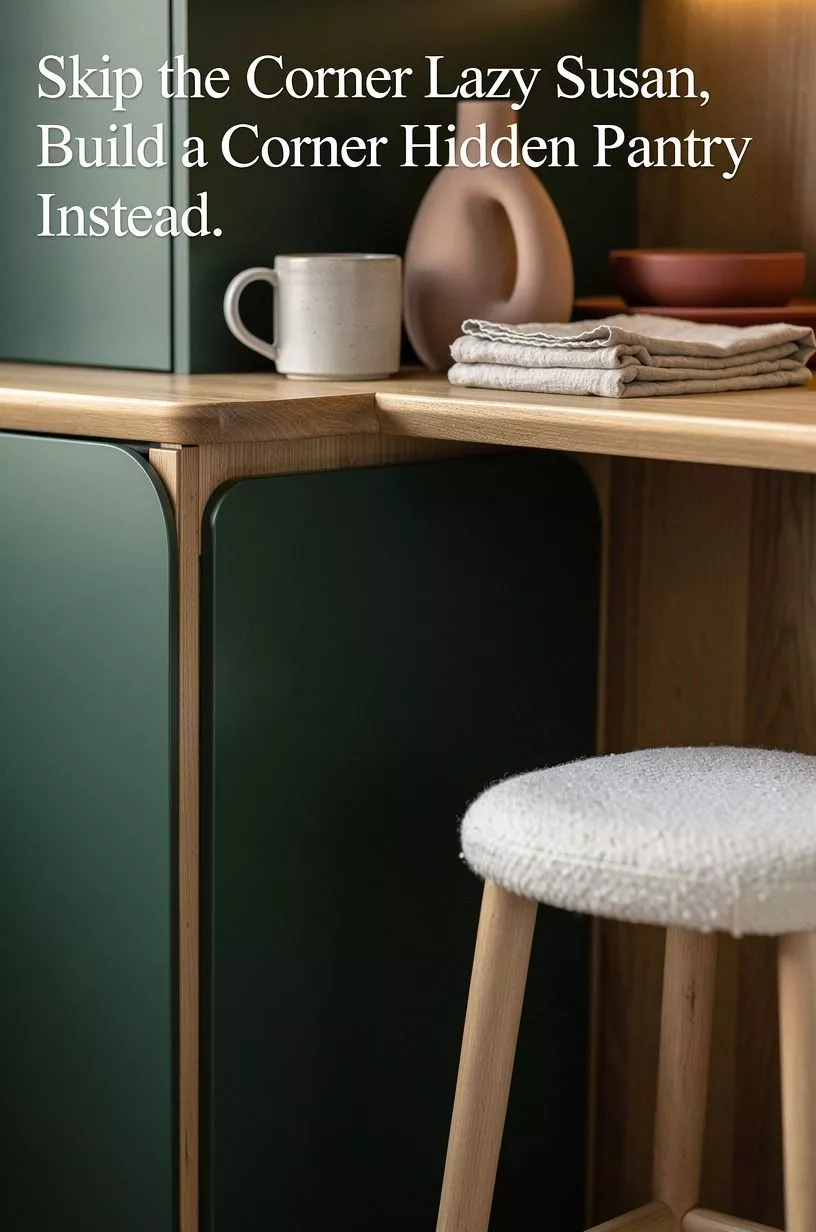 Skip the Corner Lazy Susan, Build a Corner Hidden Pantry Instead