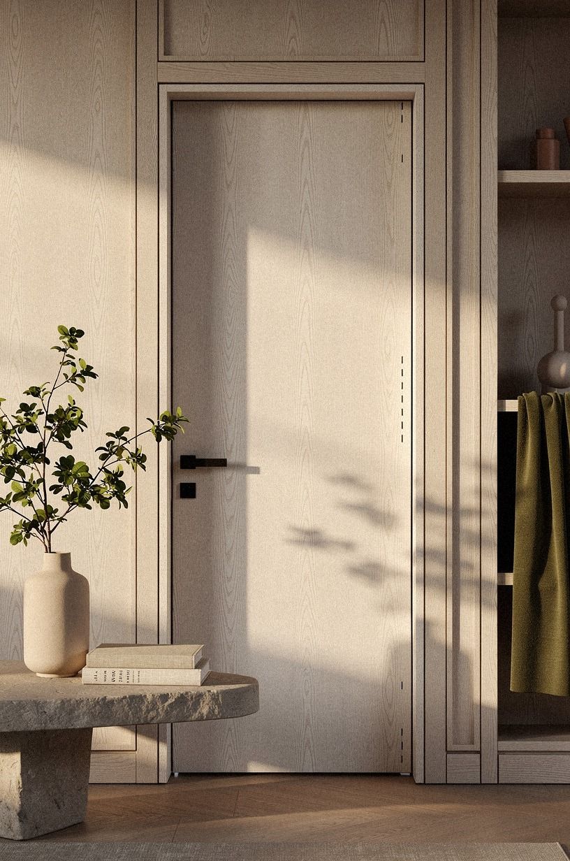 Paint the utility door into the panel wall
