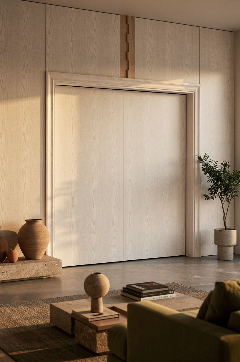 Disguise the garage door with picture-frame molding