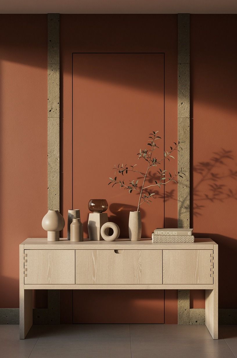 Paint the slab in one continuous wall color