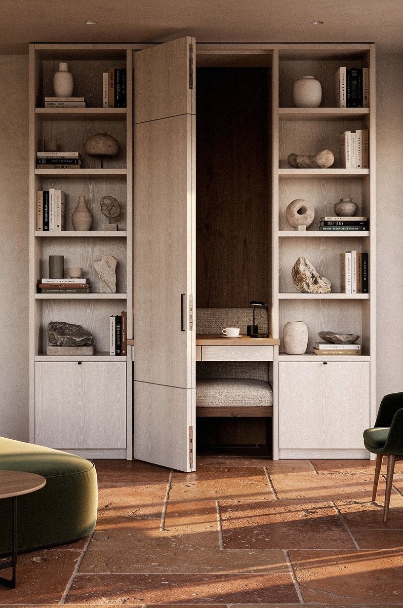 Install a walnut bookcase with touch-latch panels (The Library Switch)