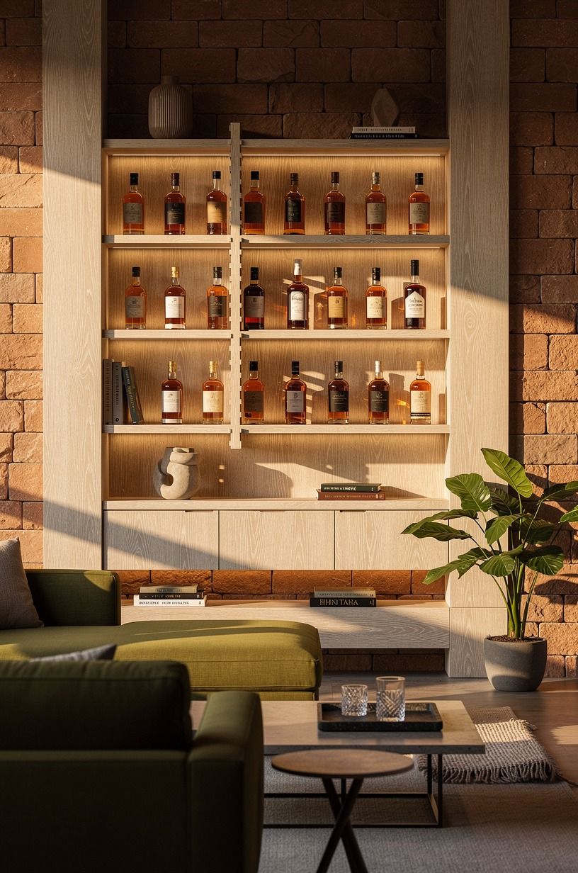 Build a backlit bourbon wall