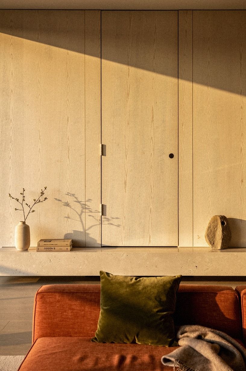 Begin with a cerused oak panel wall as your canvas