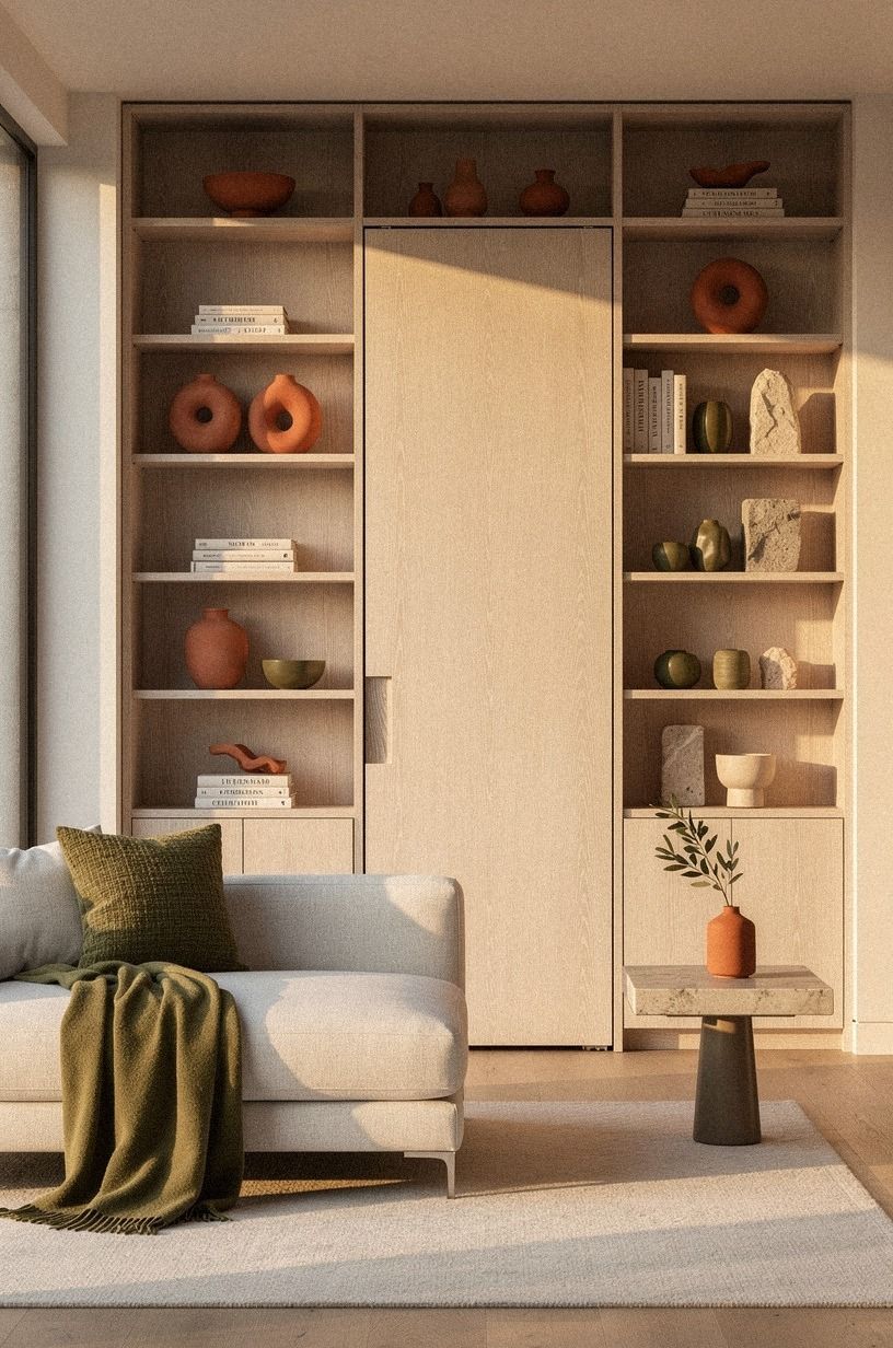Start with a full-height bookcase door