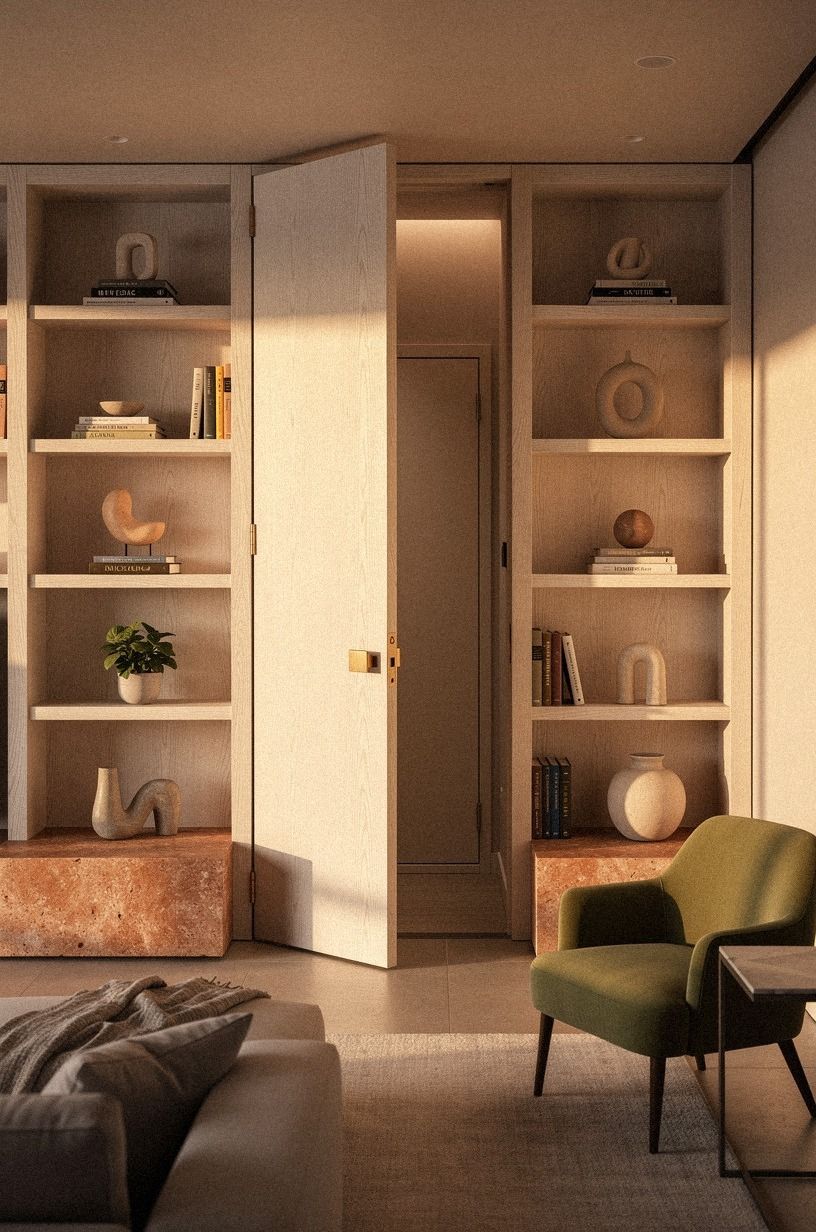Disguise a panic door behind library shelving