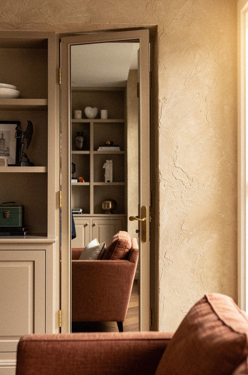 Anchor the mirror door beside built-ins