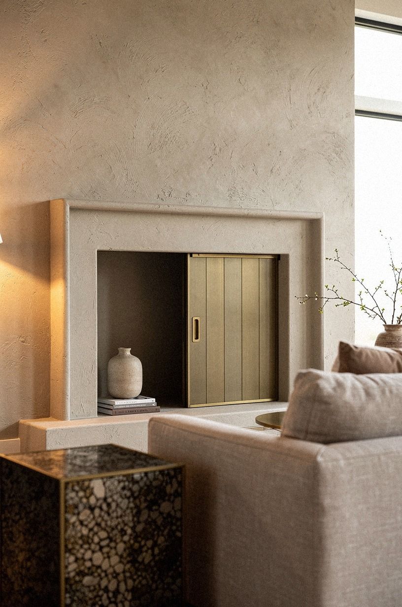 Why tuck the pocket slider into fireplace millwork?