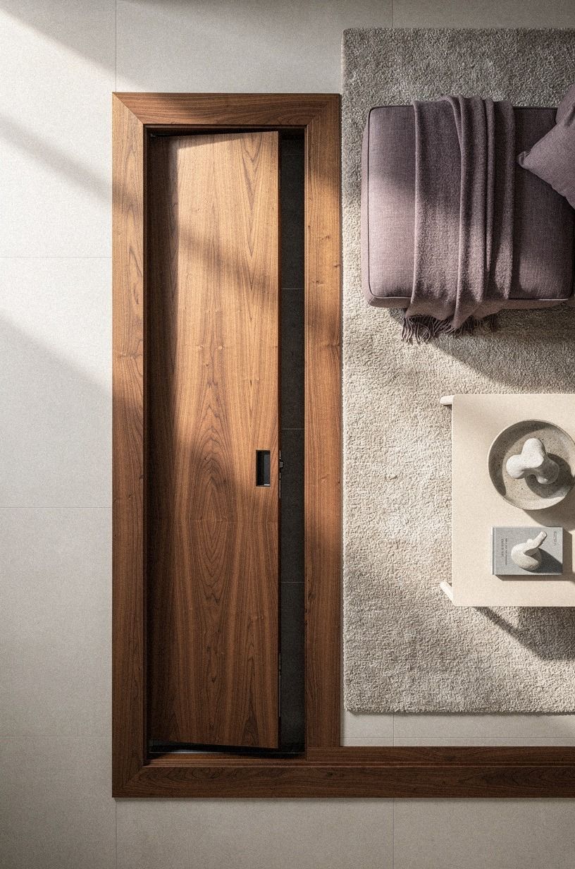 Wrap the opening with walnut picture molding