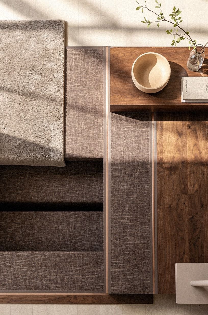 Wrap the staircase opening in moody grasscloth
