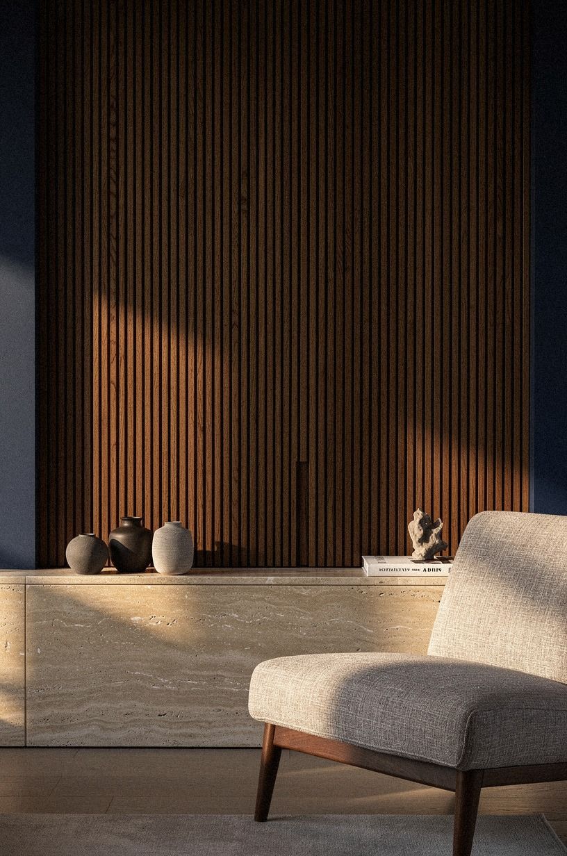 Hide the seam inside vertical wood slats