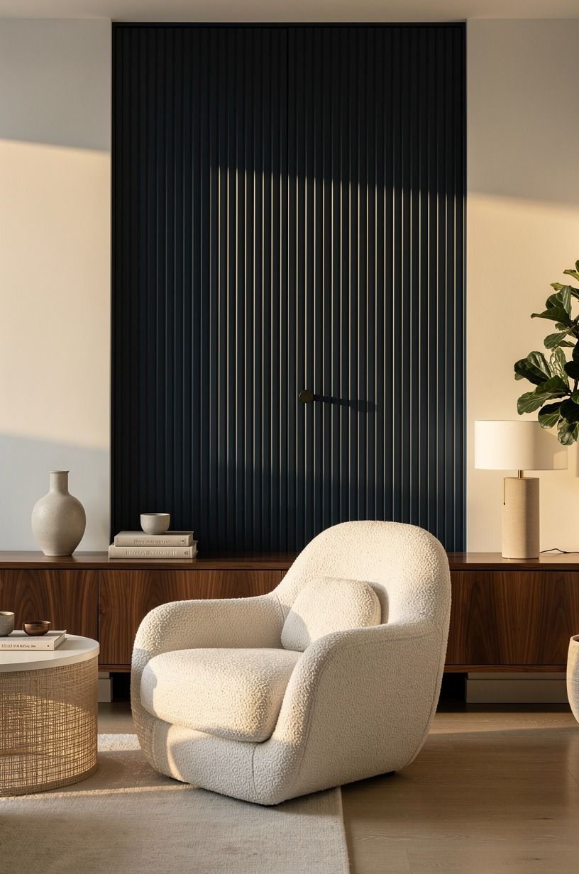 Run slats across the door and wall