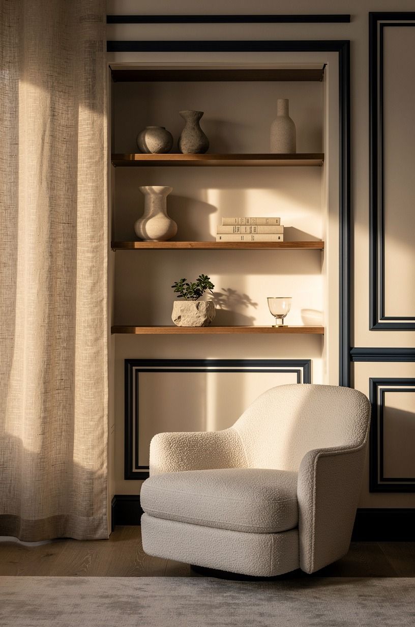Trim the seams into picture molding