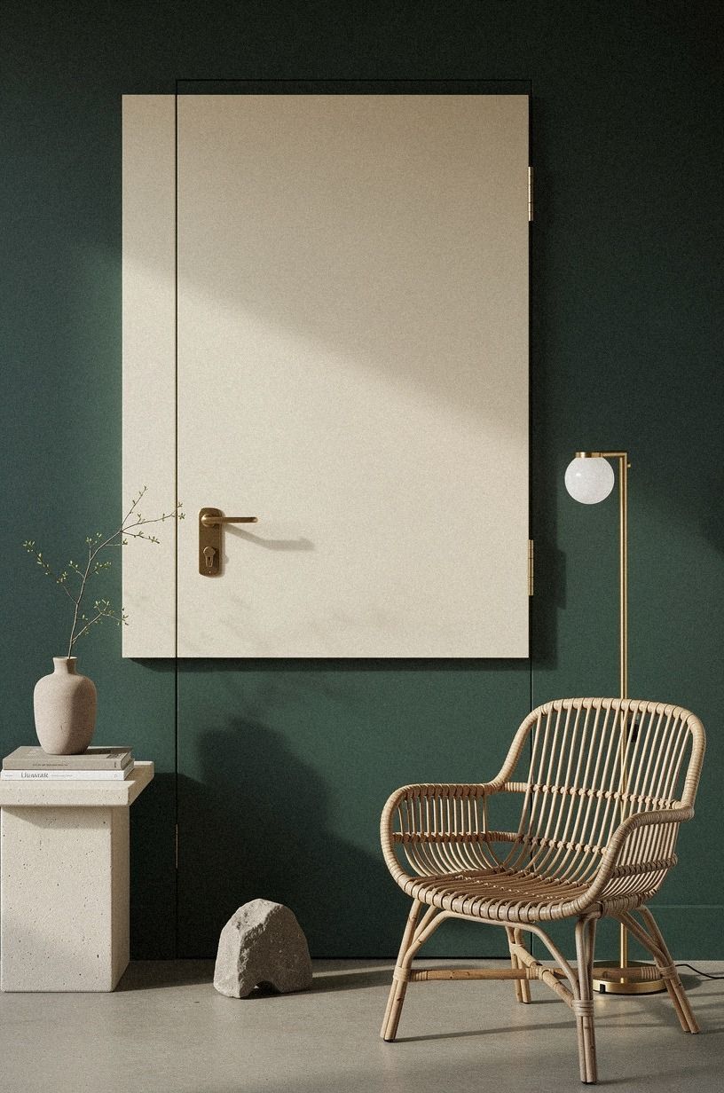 Use a push-latch door behind gallery art