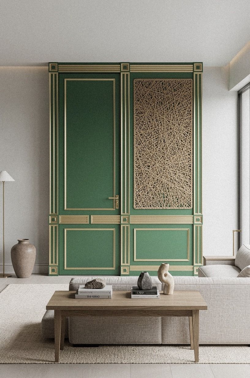 Wrap the media wall in painted molding