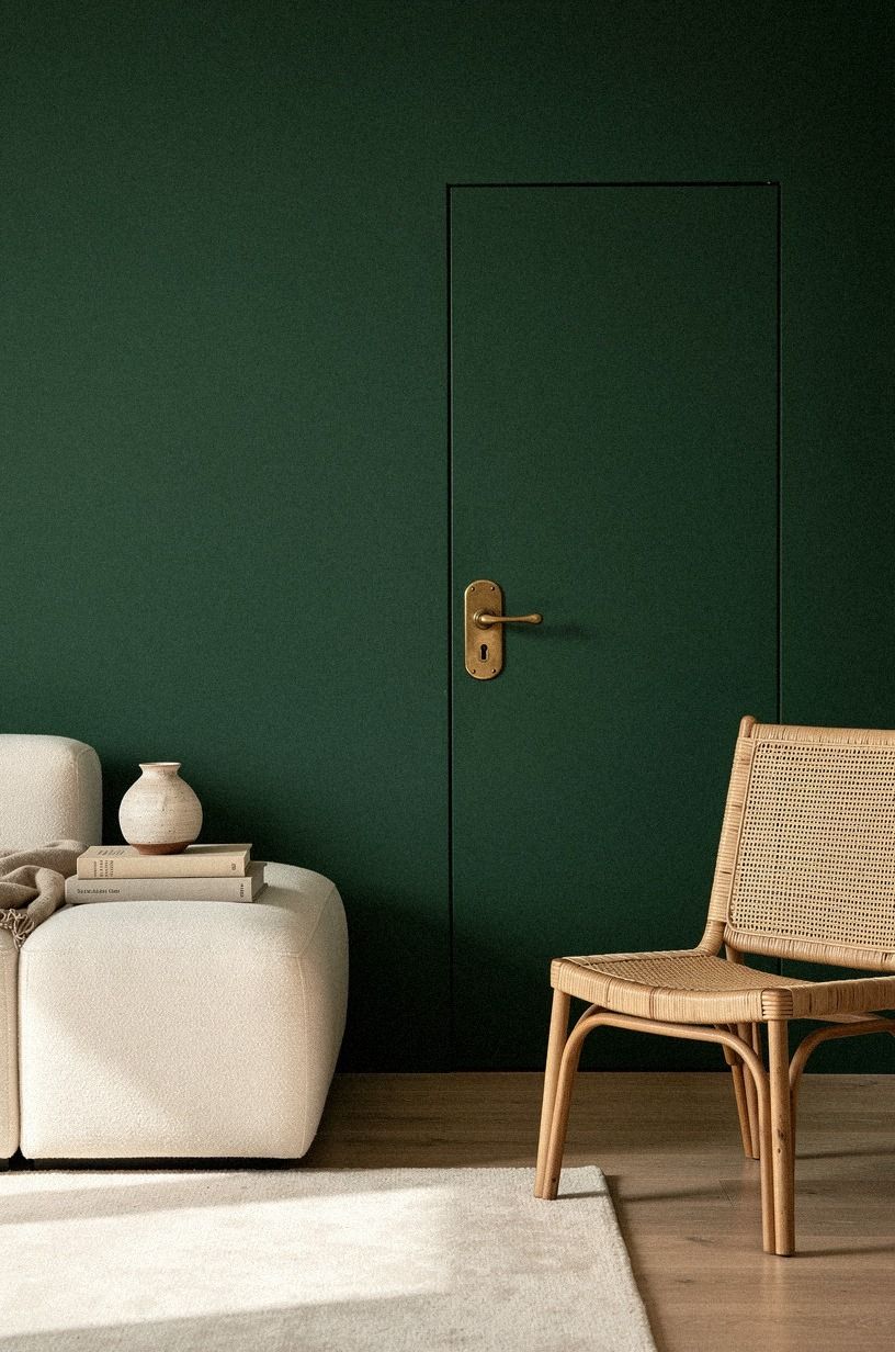 Paint the door the exact wall color (What if the door just disappears?)