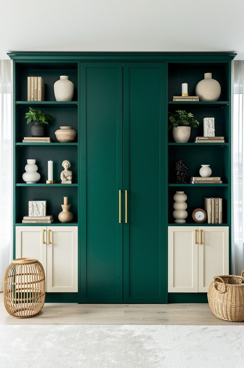 Build bookcase fronts with push-latch openings