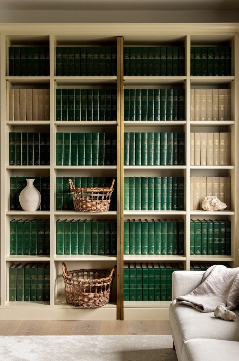 Blend the door into a library wall