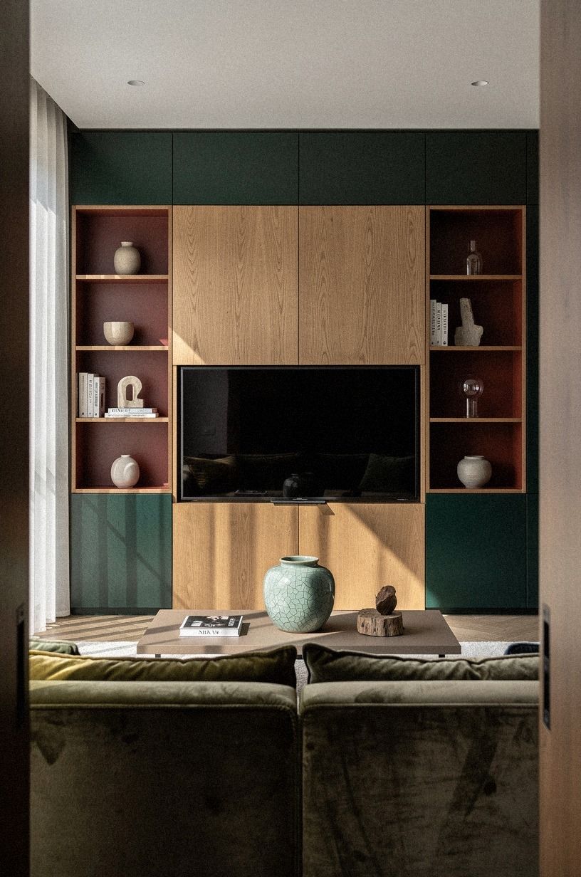 Hide the passage behind bookmatched veneer