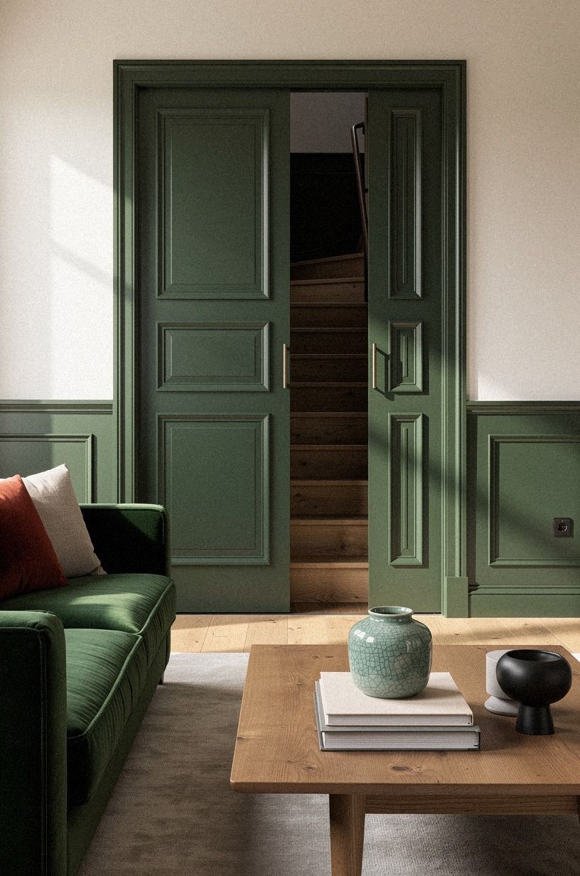 Hide the basement entry inside wainscoting (The Old-House Grid)