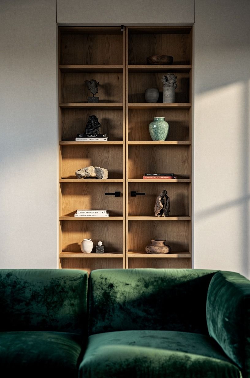 Mount shallow shelves across the swing
