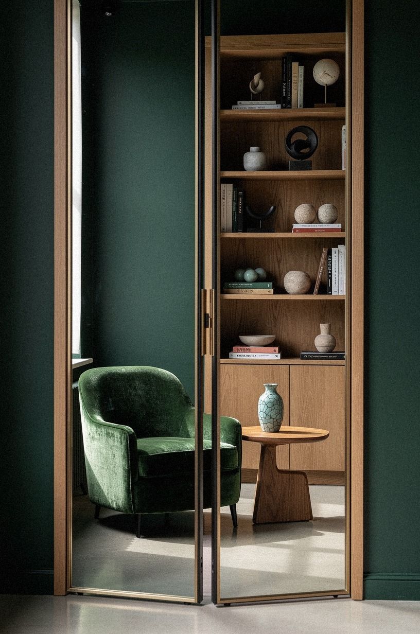 Swing a full-height mirror into a lounge
