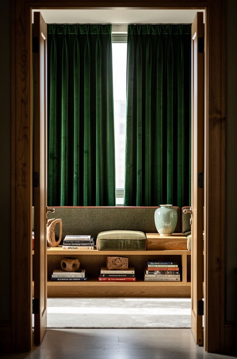 Why hang velvet curtains from the ceiling?