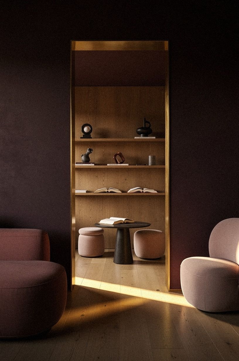 Paint the reveal in moody aubergine