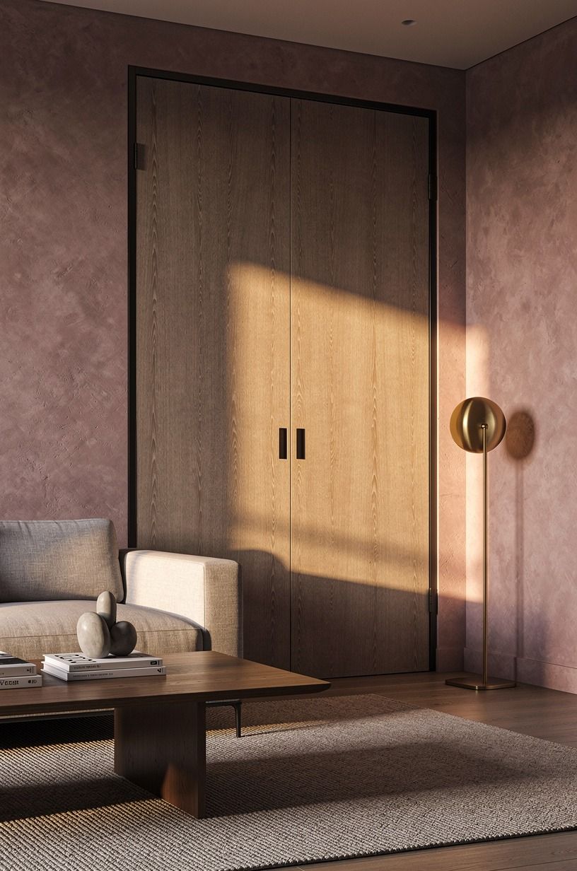 Disguise the doorway as a built-in cabinet