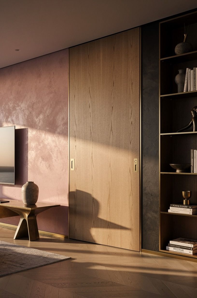 Choose push latch hardware for a flat wall