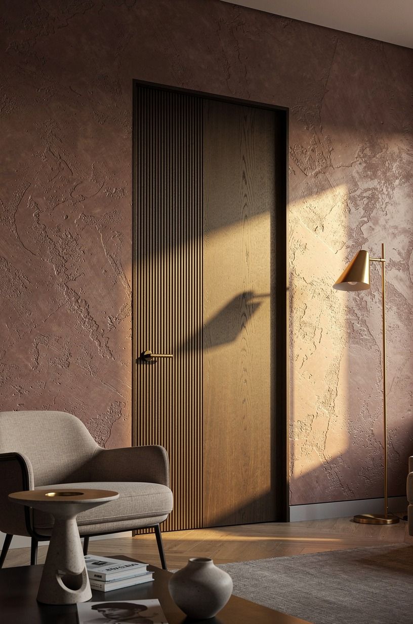 Should the hidden door be darker than the wall?