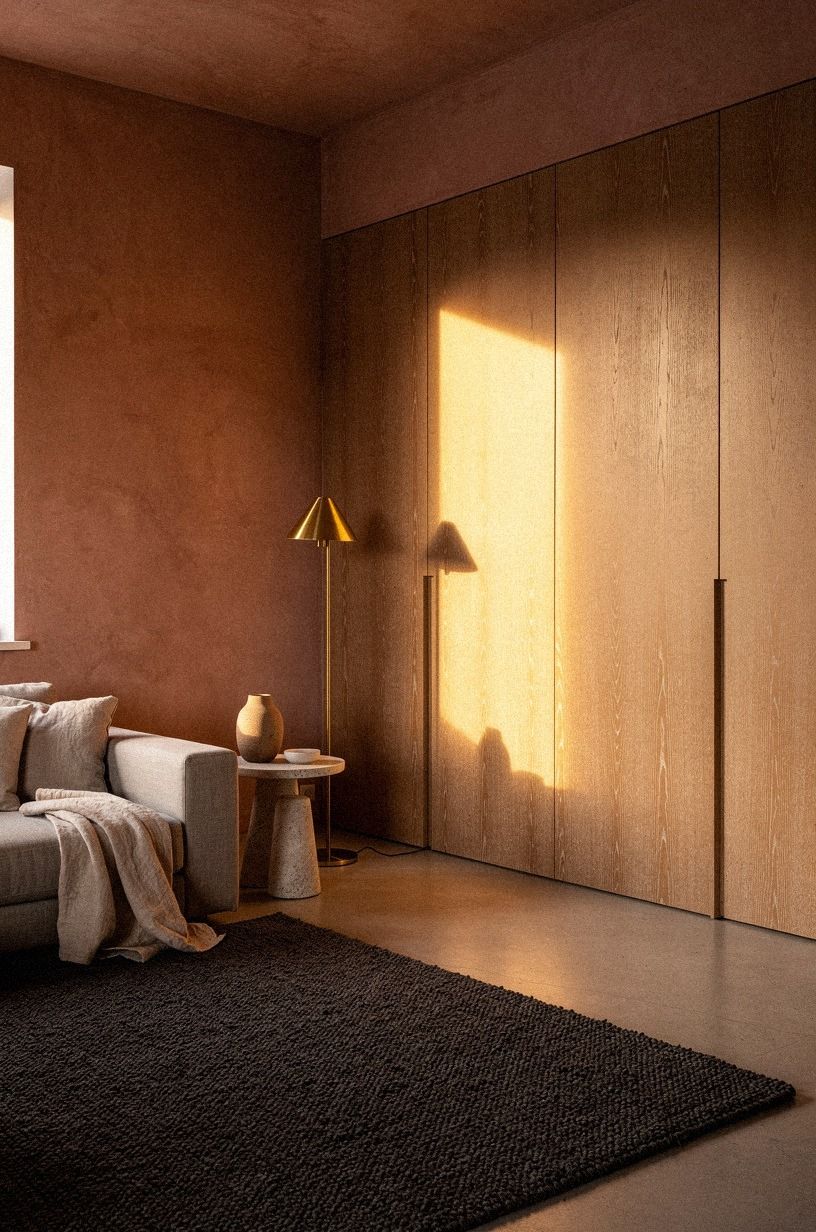 Stain the wood to disappear into the paneling