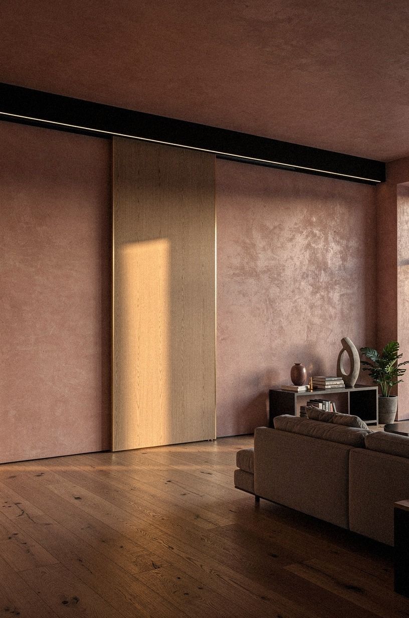 Conceal heavy hardware with a ceiling valance in Farrow & Ball Drop Cloth