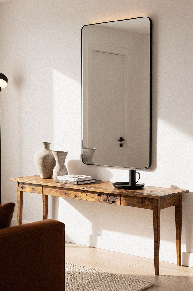 Float a console below the detail mirror