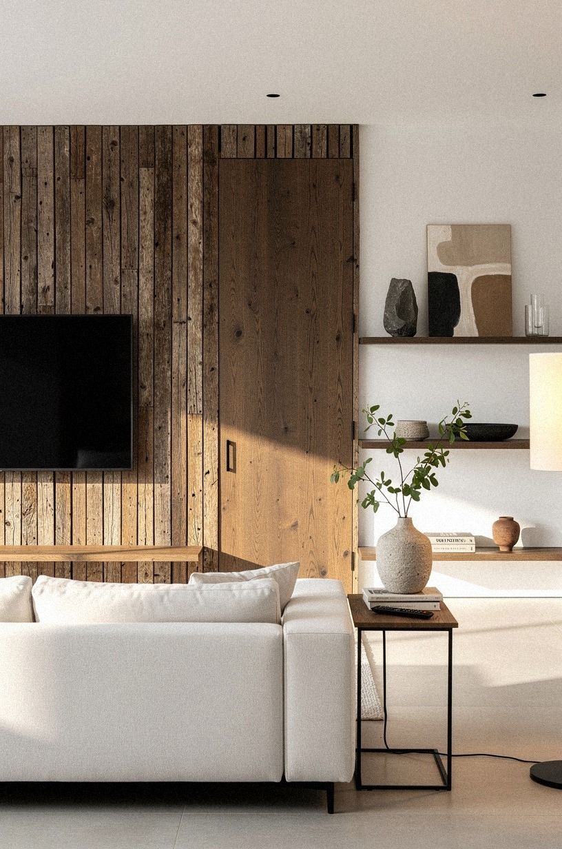 Stain the concealed door a smoky oak