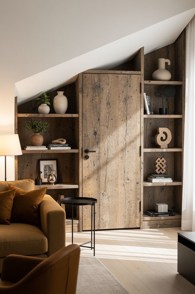 Frame the opening with built-in display shelves