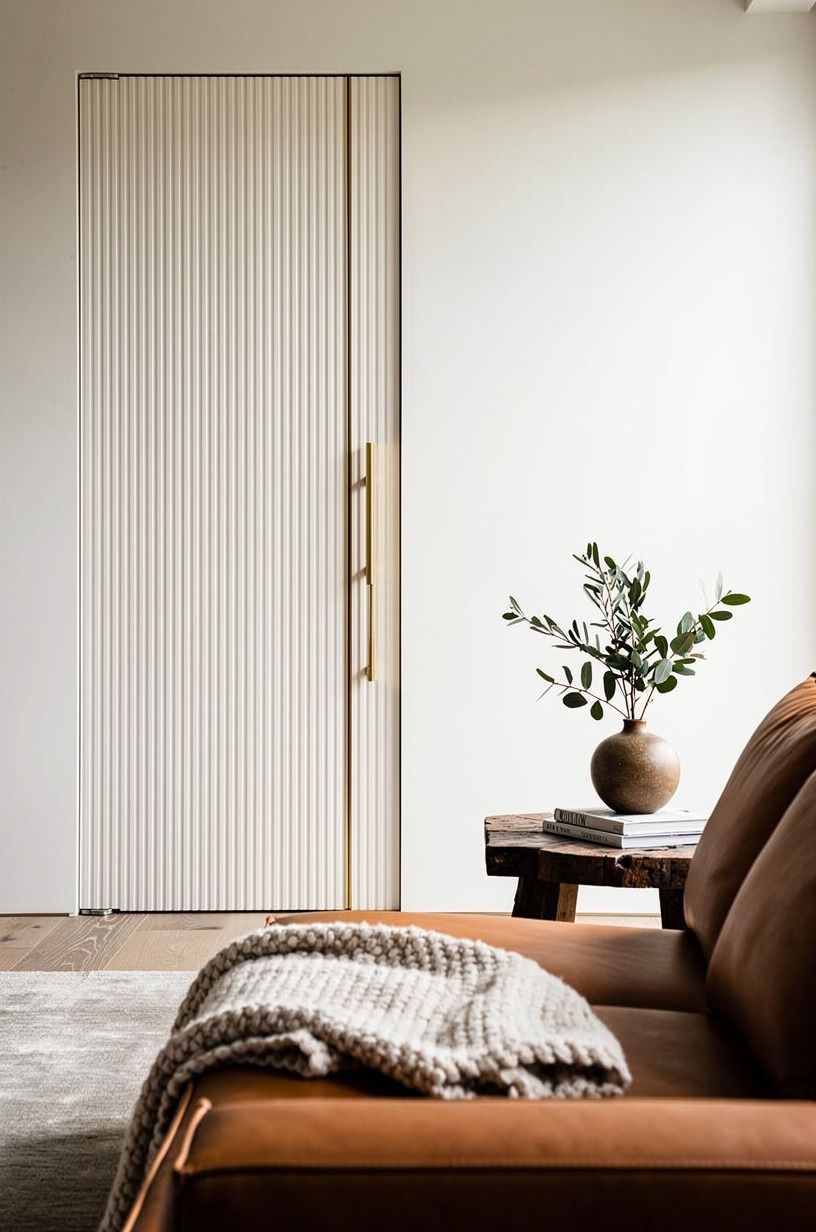 Add brass pulls inside one slim flute