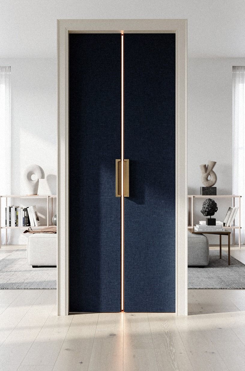 Add a brass pull inside the shadow gap