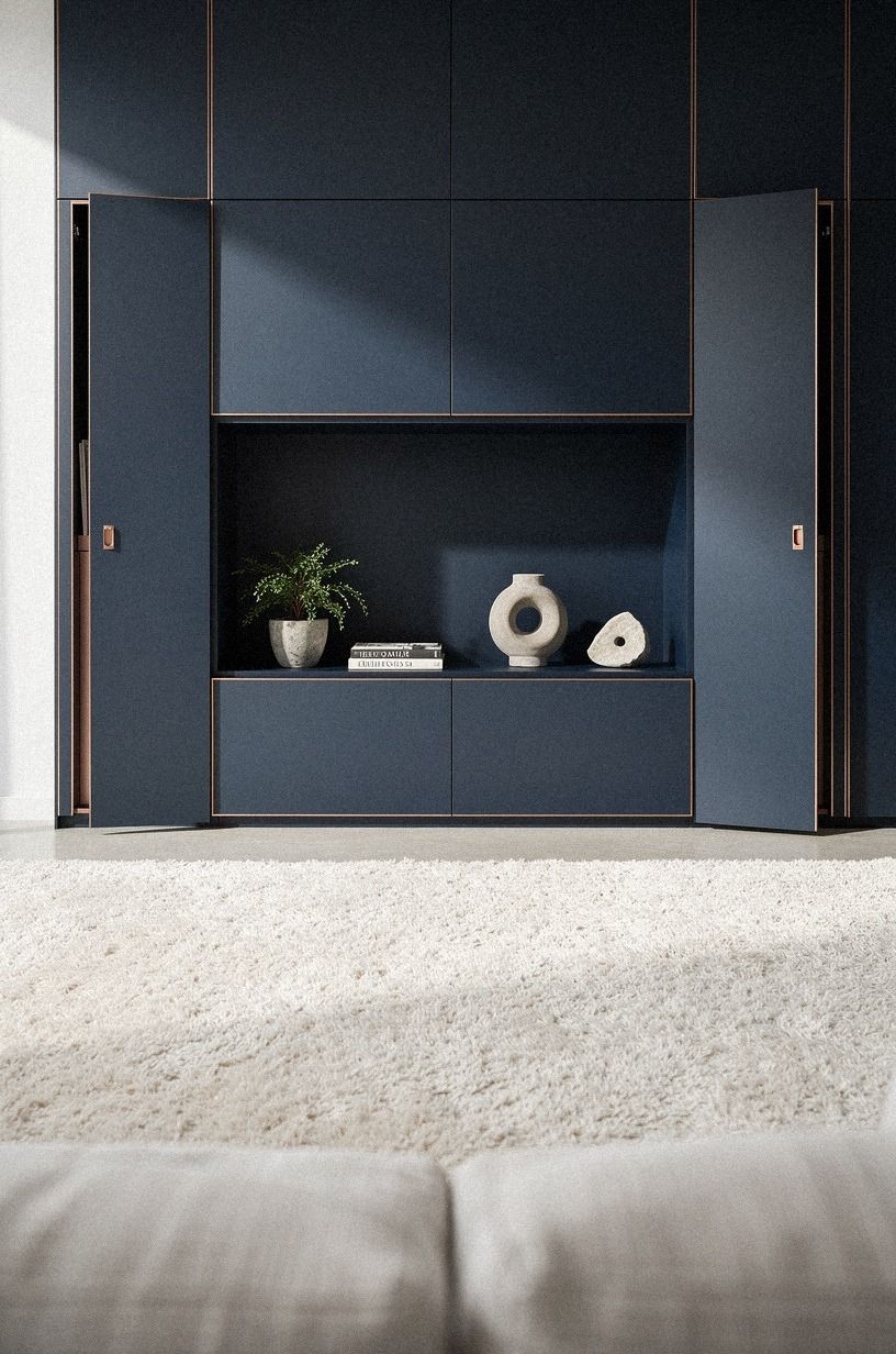 Wrap the TV niche with detail side storage