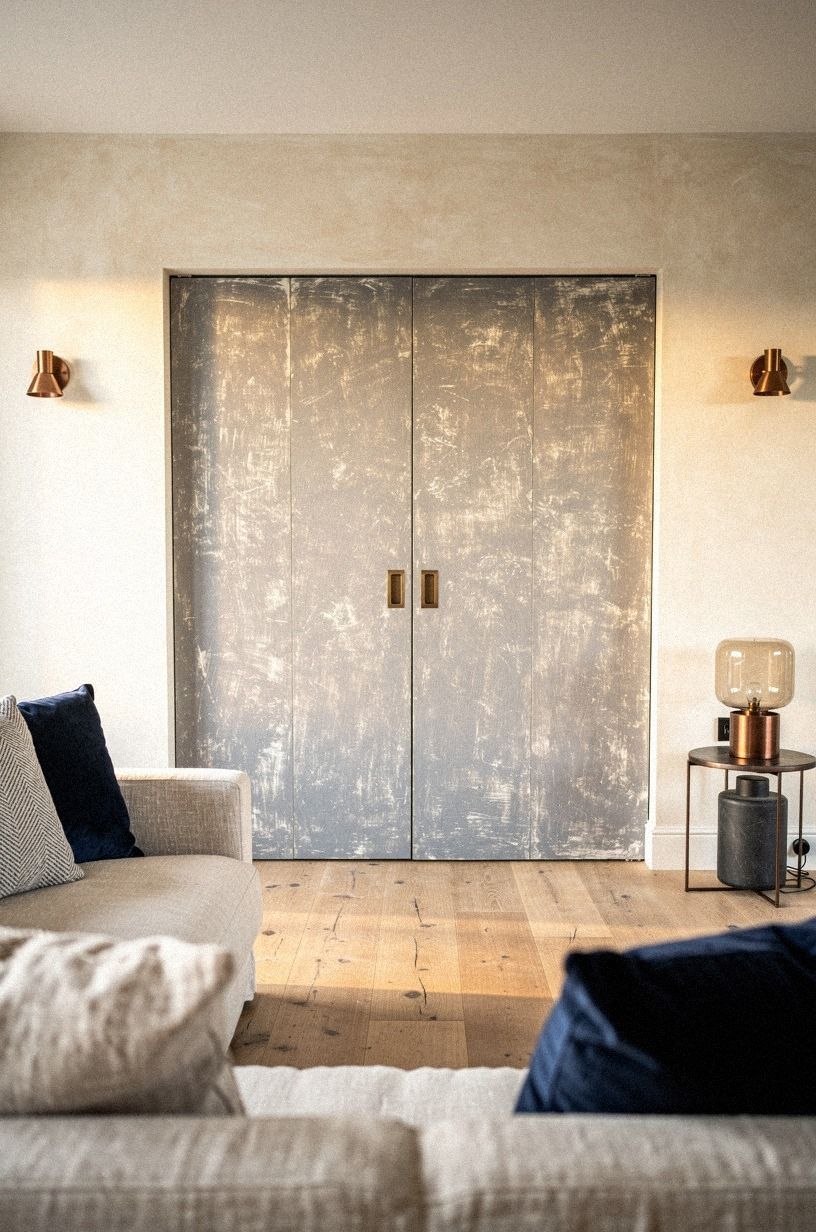 Match the door to limewash walls