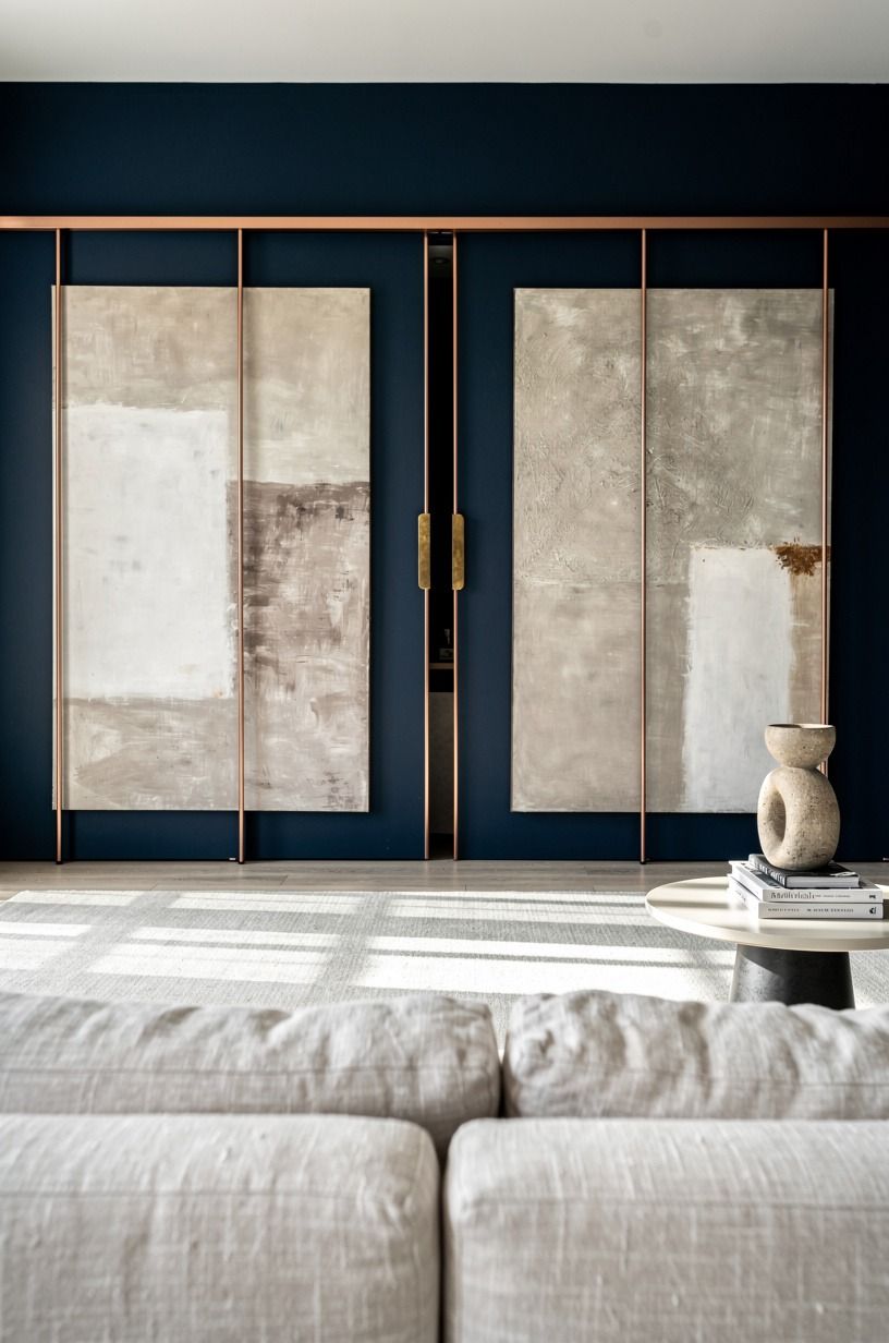 Hide the opening behind sliding art panels