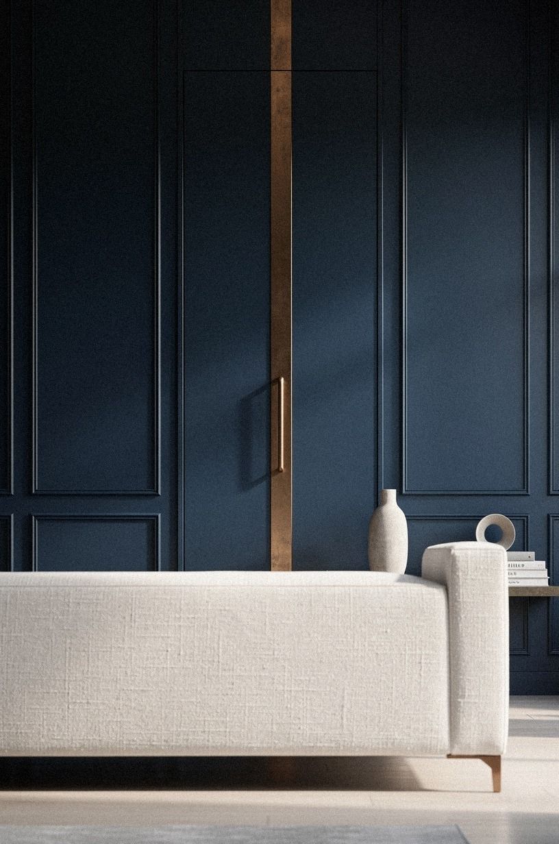 Conceal the handle inside brass trim