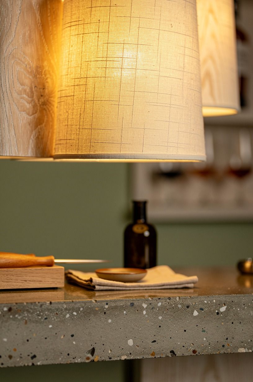 Cluster amber lamps around the bar