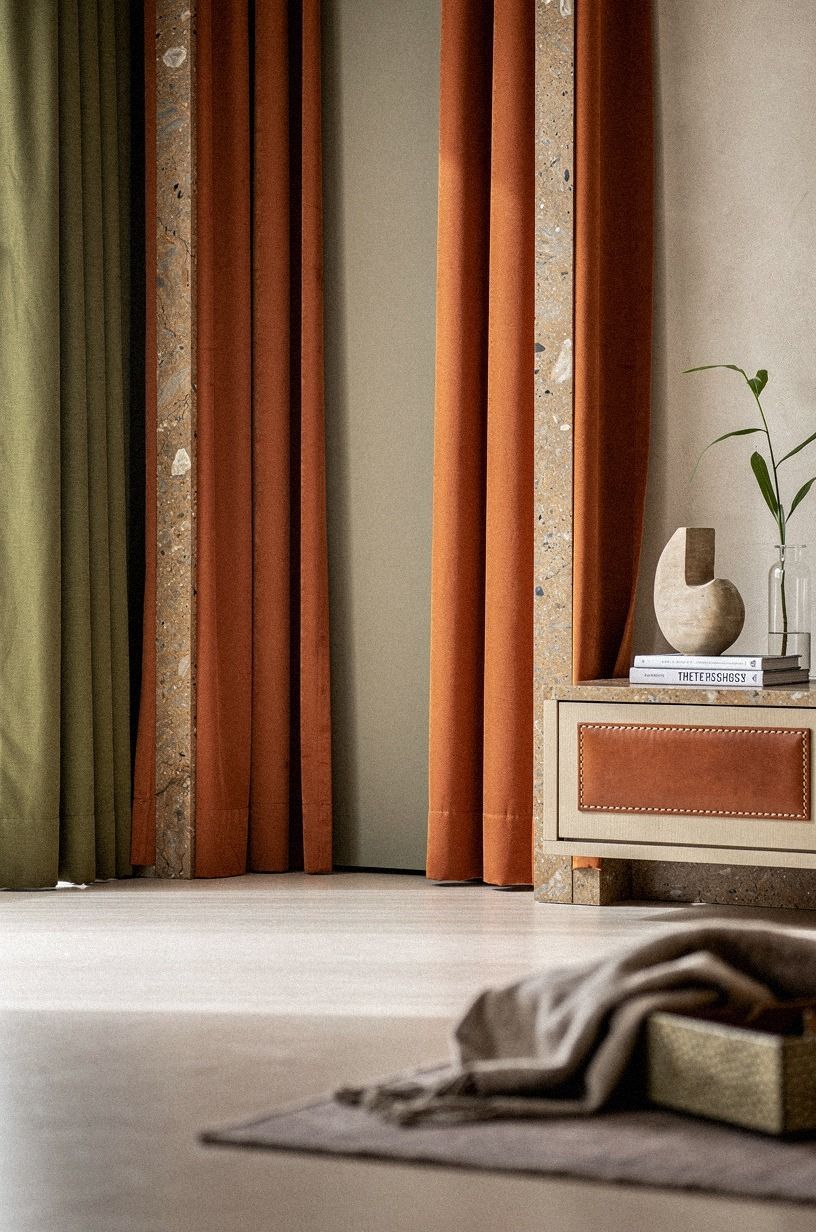 Tuck the door behind drapery returns