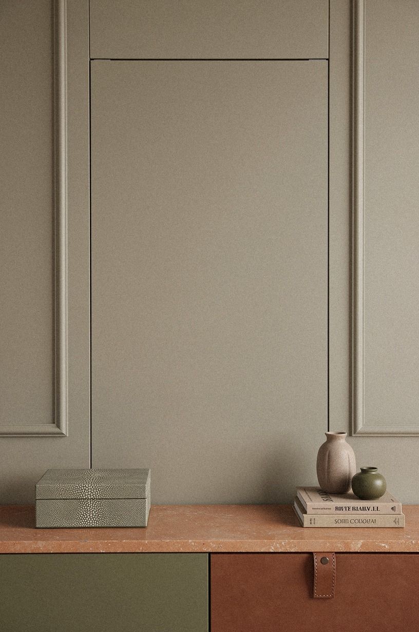 I painted the seams in warm greige