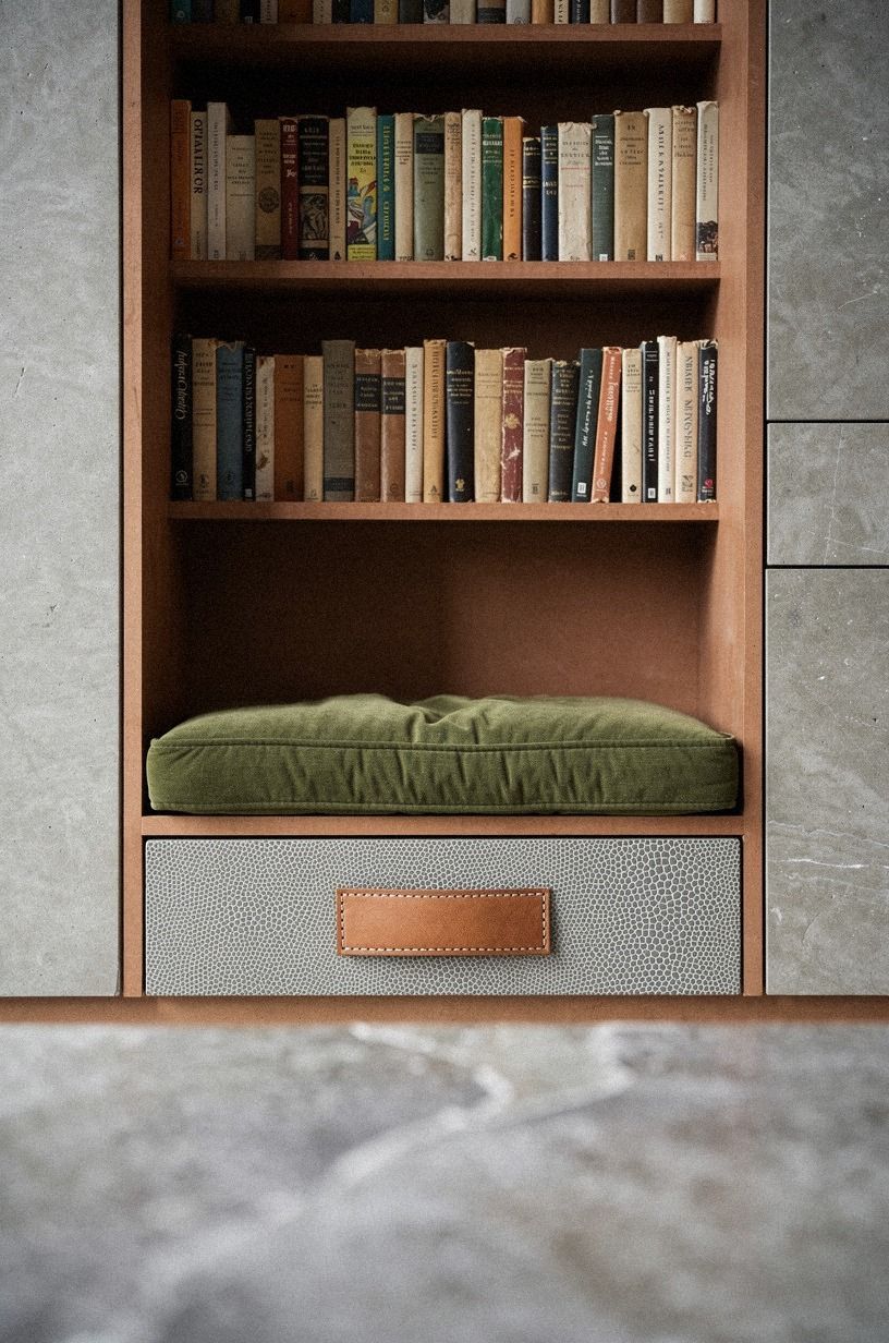 Mount floating shelves for old paperbacks