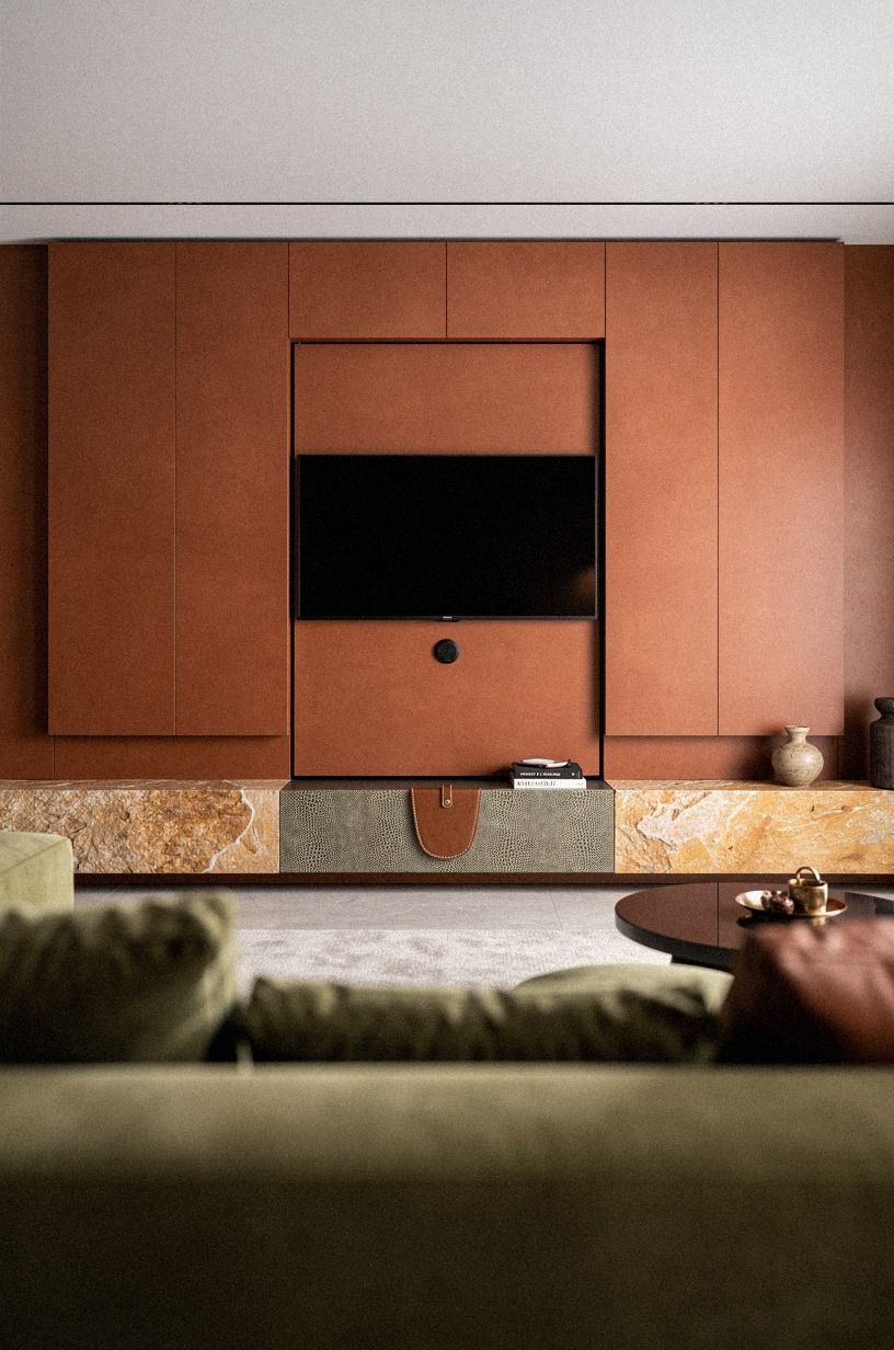Panel the TV wall with hidden access