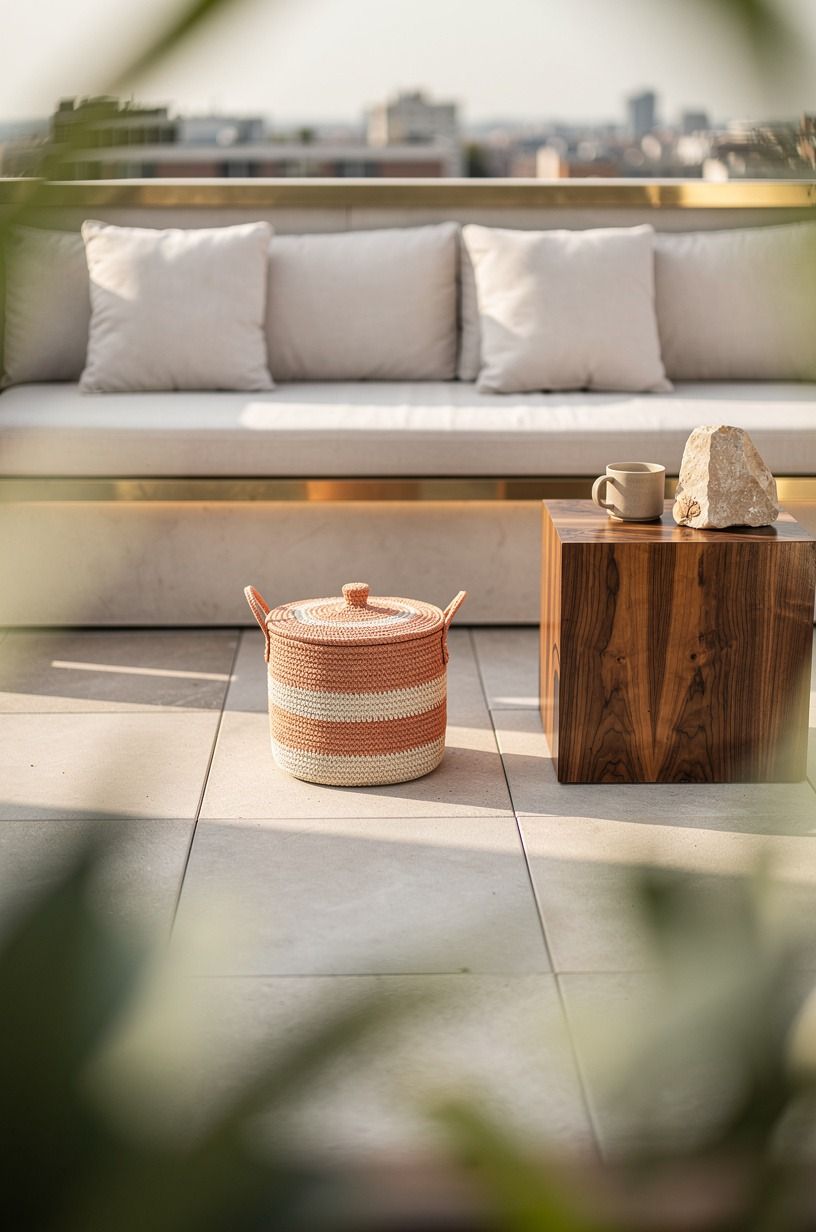 Finish with throws in a lidded basket