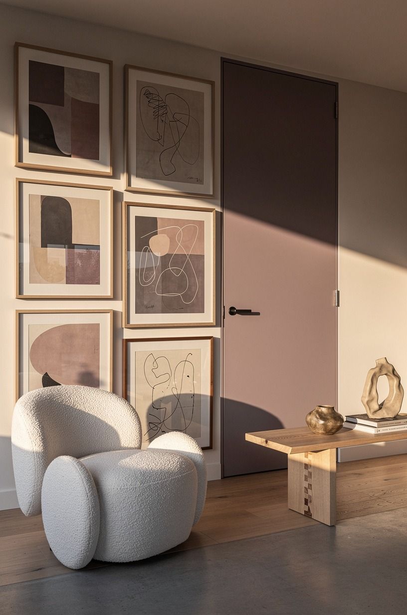 Use concealed hinges for a gallery-wall door